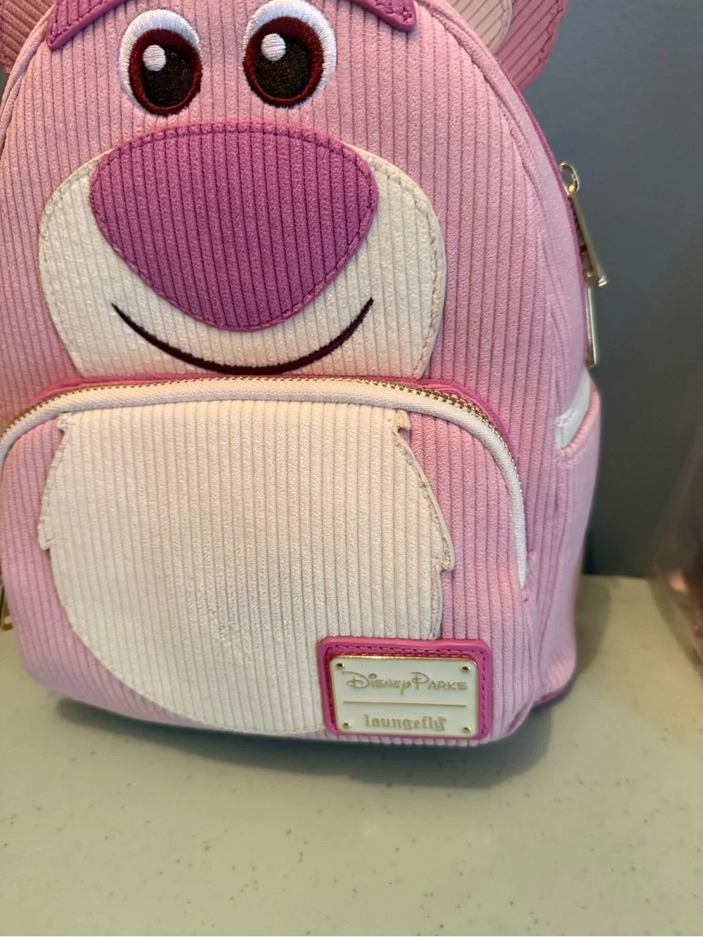 Loungefly Pink Lotso Corduroy Character Mini Backpack